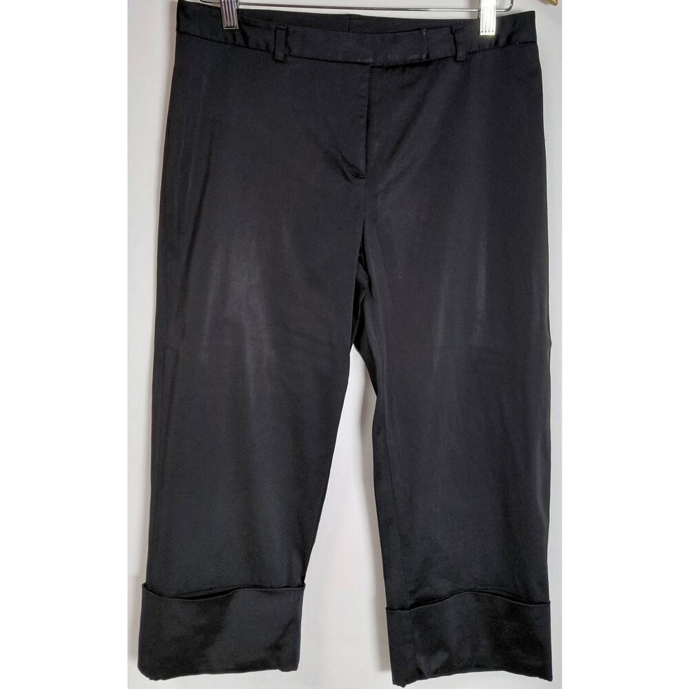 EXPRESS STRETCH Black Cropped Pants Solid Knit Women Size 7/8